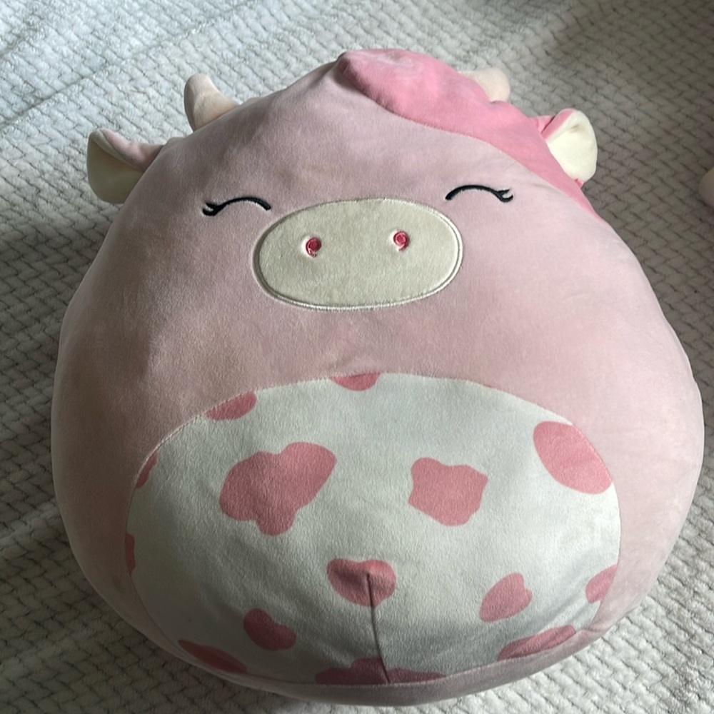 Pink white and cream cow